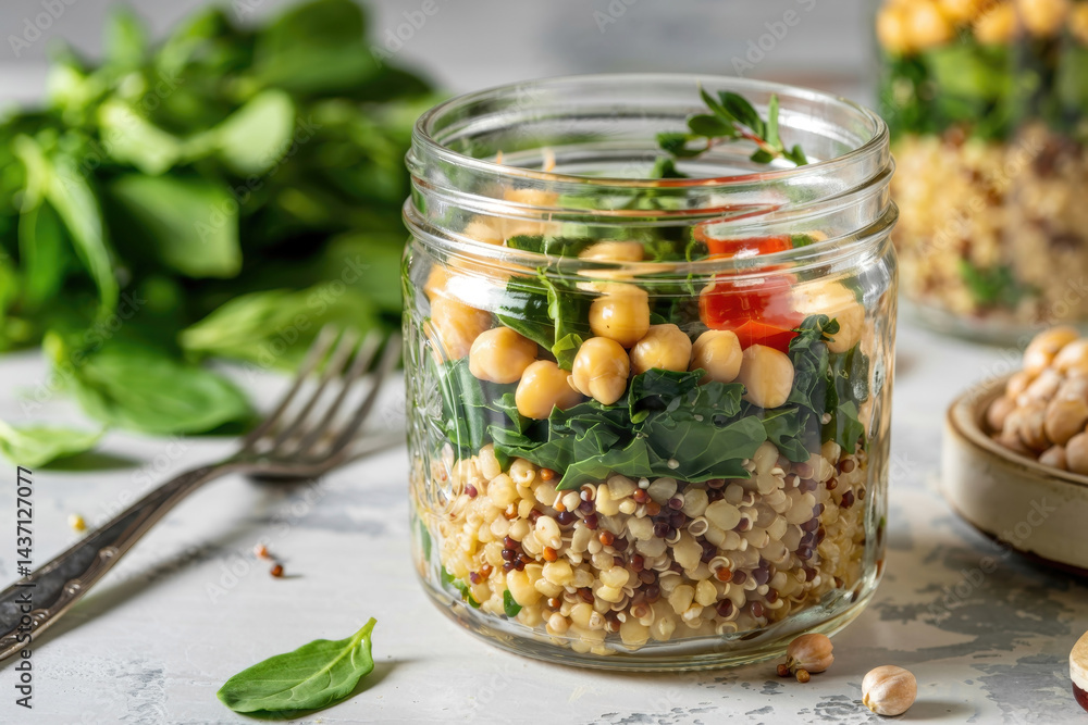 Healthy Salad in a Jar with Chickpeas Healthy Salad in a Jar with Chickpeas