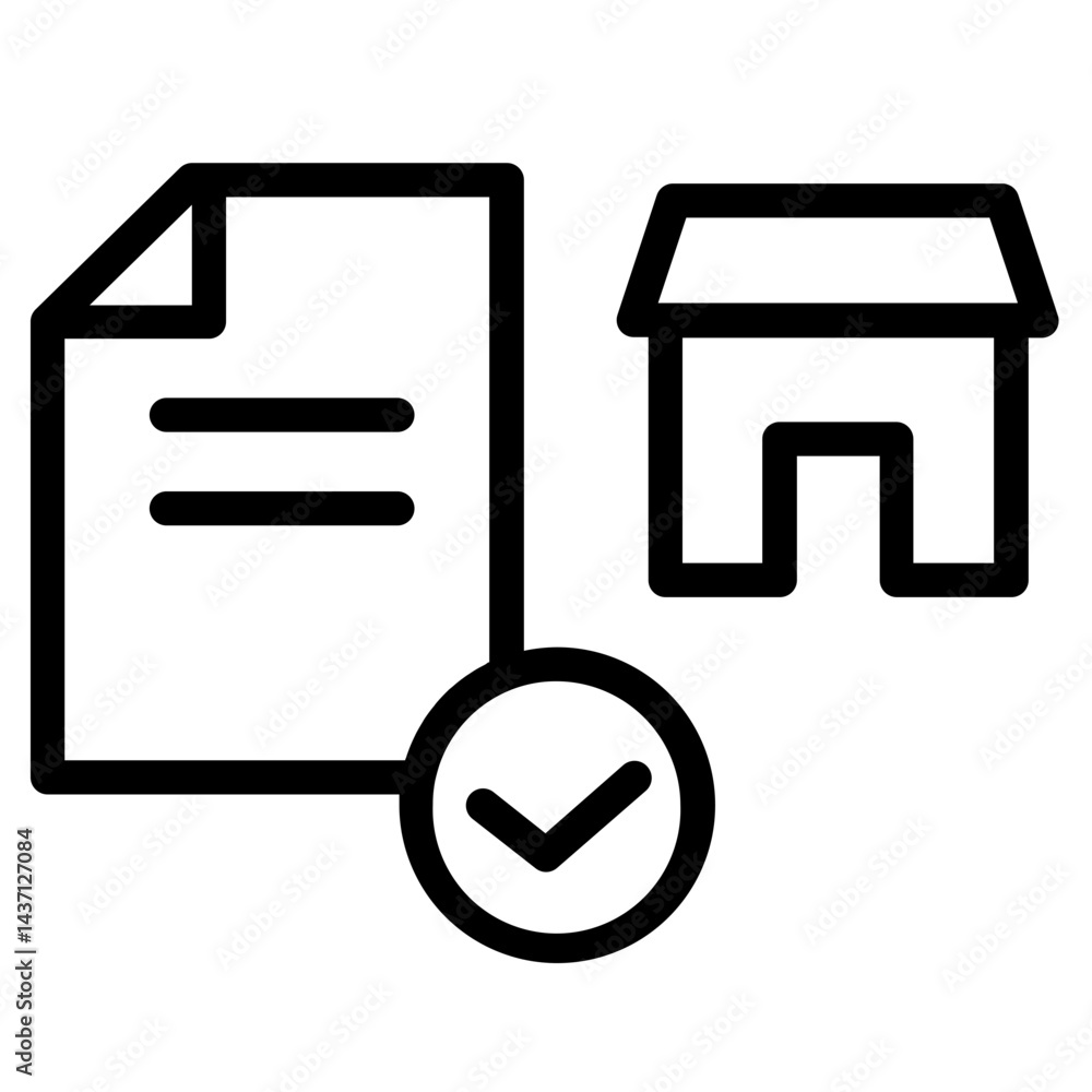 Contract Home House Line Icon Contract Home House Line Icon