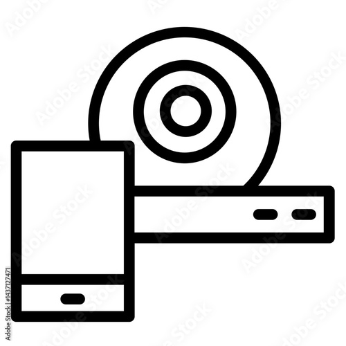 Remote Secure Work Line Icon