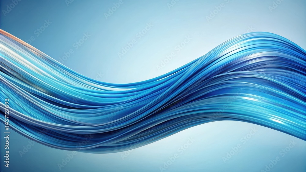 Fototapeta premium Abstract Blue Swirling Streamers Dynamic Flowing Design Element