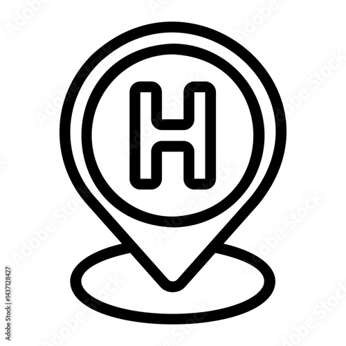 hotel sign line icon