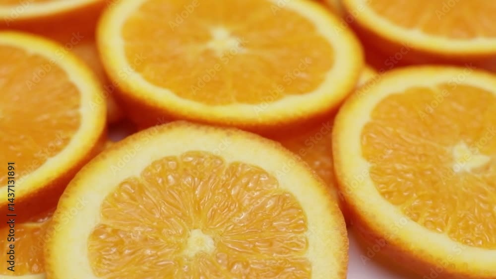 Freshly Sliced Oranges Ready for Enjoyment Freshly Sliced Oranges Ready for Enjoyment