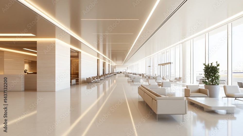 Modern office interior, spacious and bright workspace with glass windows, minimalist design, promoting productivity and collaboration. Modern office interior, spacious and bright workspace with glass windows, minimalist design, promoting productivity and collaboration.