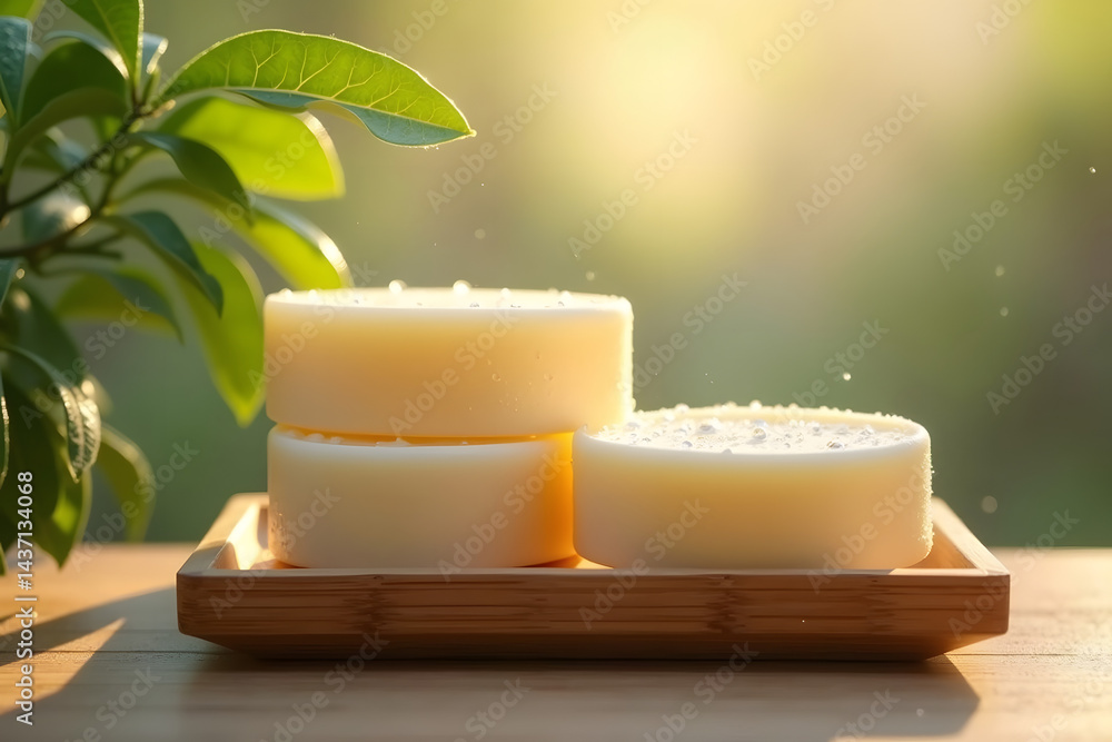 Soothing Soap Harmony: Artistic presentation of natural soaps, elegantly arranged and softly lit, embodying purity and serenity in this moment. Soothing Soap Harmony: Artistic presentation of natural soaps, elegantly arranged and softly lit, embodying purity and serenity in this moment.