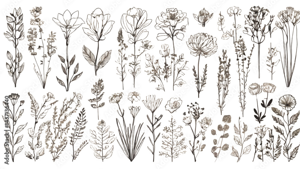Fototapeta premium seamless pattern with flowers