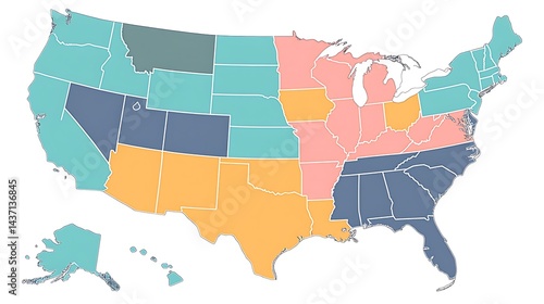 US regional map with color-coded divisions (1)
