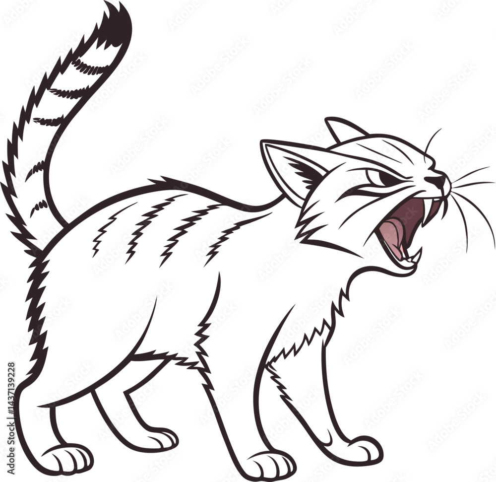 Obraz premium black cat vector illustration