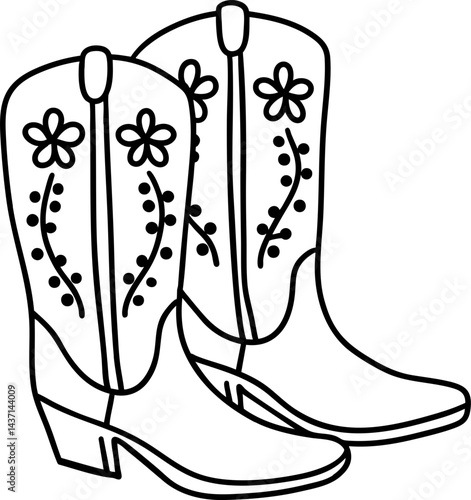 Stylish cowboy boots with floral designs showcase blend of tradition and modern flair, perfect for any occasion