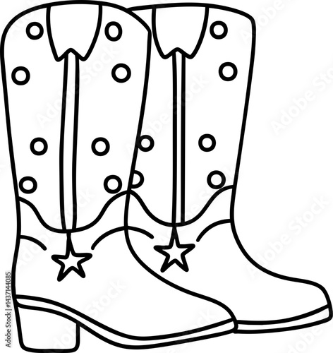 Stylish cowboy boots with decorative elements showcase classic western look perfect for any occasion