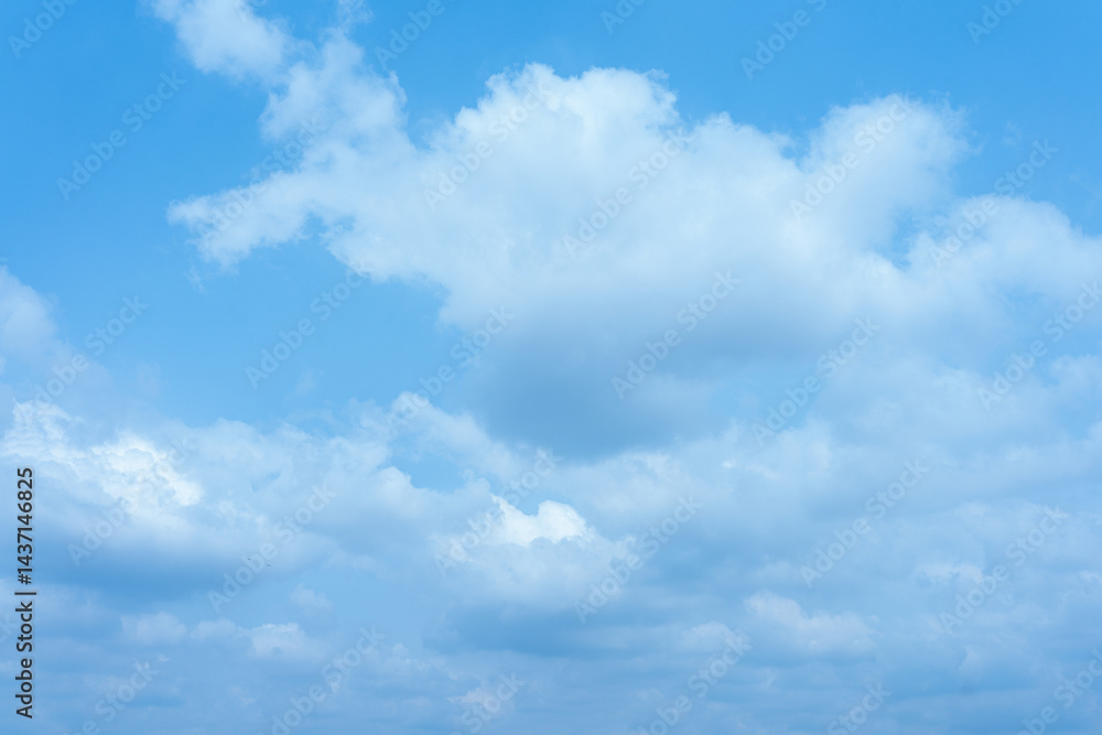 Serene Blue Sky with Fluffy White Cumulus Clouds Peaceful Nature Background Serene Blue Sky with Fluffy White Cumulus Clouds Peaceful Nature Background