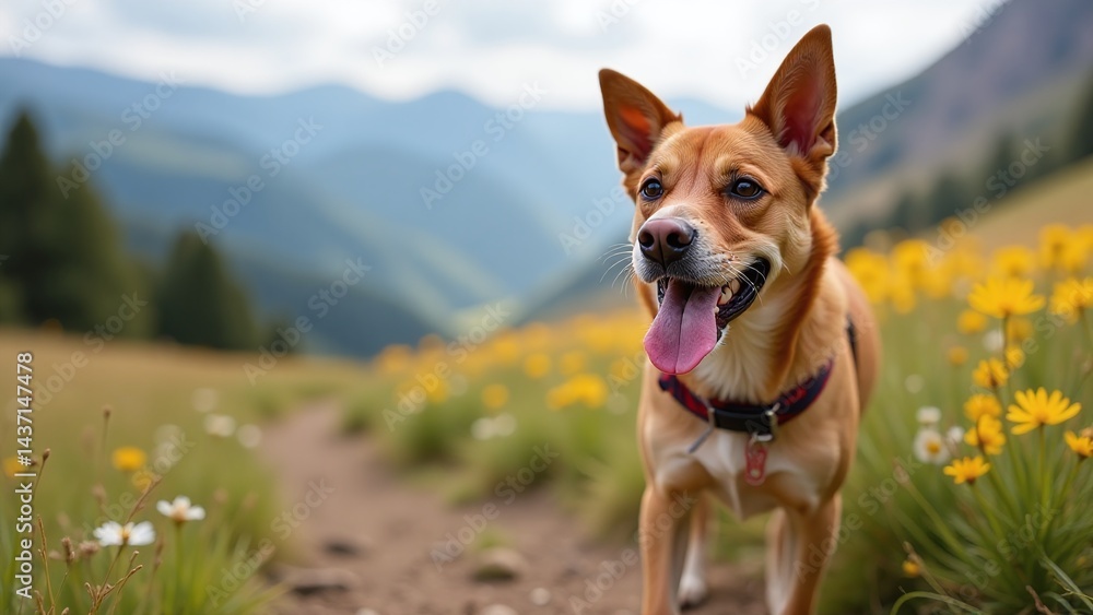Rescue dog enjoying a hike adventure on National Rescue Dog Day, Thriving dog on outdoor exploration, Adopting a dog for an active lifestyle, Hiking with a rescue dog in nature Rescue dog enjoying a hike adventure on National Rescue Dog Day, Thriving dog on outdoor exploration, Adopting a dog for an active lifestyle, Hiking with a rescue dog in nature