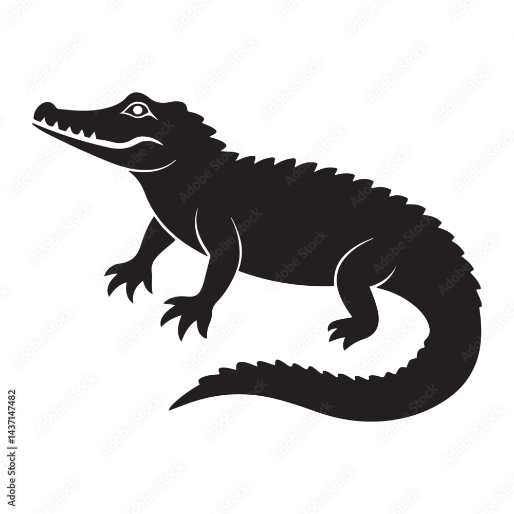 Naklejka premium Alligator design silhouette vector