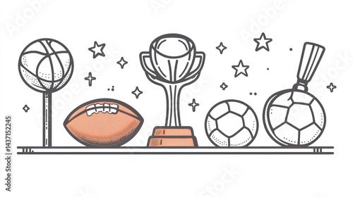 Wallpaper Mural Sports Equipment Trophy Awards Celebration Torontodigital.ca