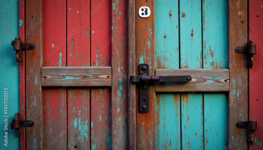 old wooden door with worn wooden planks and rusty hinges, wooden door, worn, brown old wooden door with worn wooden planks and rusty hinges, wooden door, worn, brown