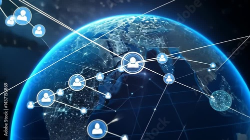 Global Network Connection: A Digital World Map