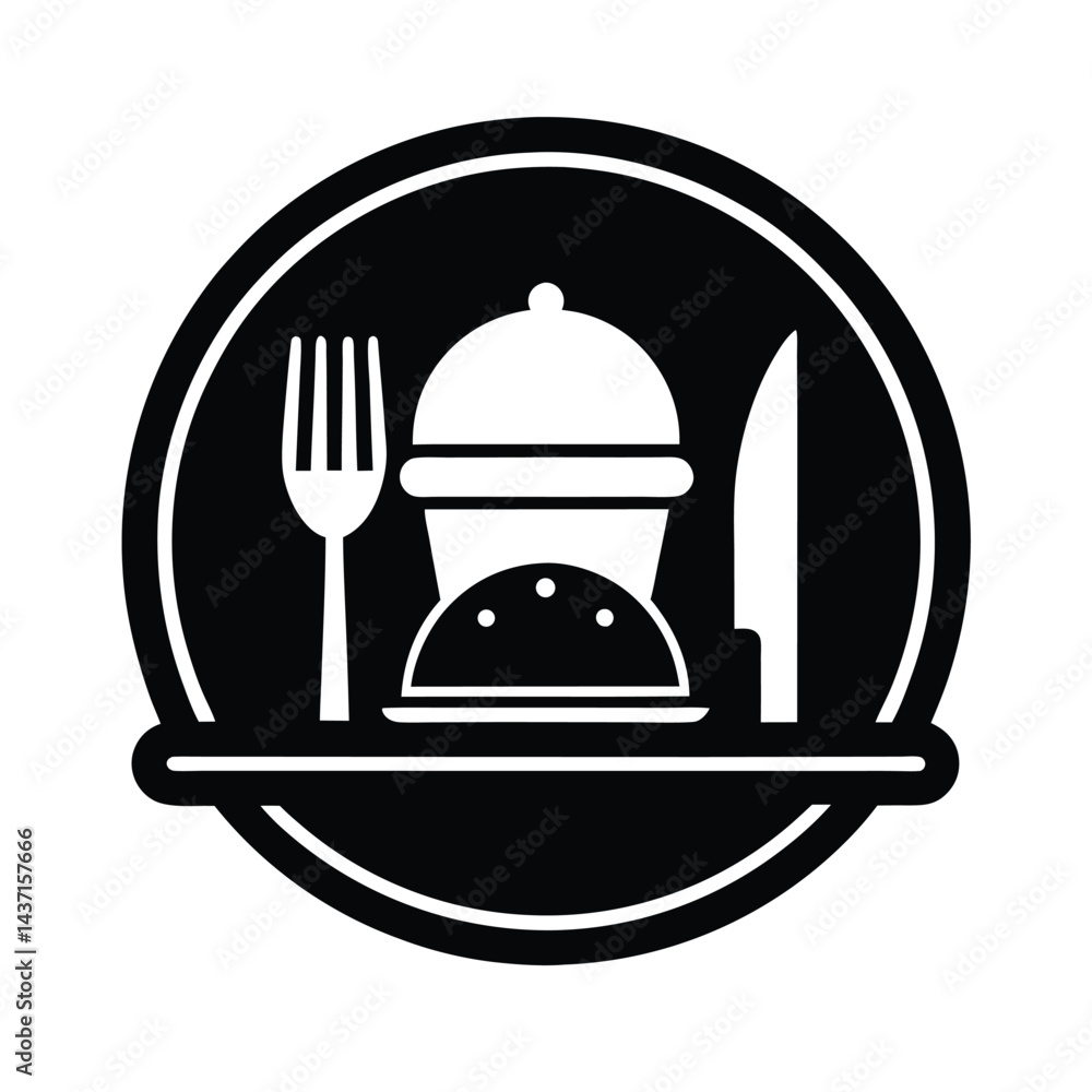 Fototapeta premium Food Restaurant Stencil Icon Vector Illustration