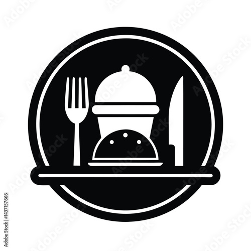 Food Restaurant Stencil Icon Vector Illustration