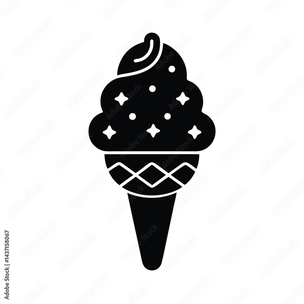 Ice Cream Stencil Icon Vector Illustration Ice Cream Stencil Icon Vector Illustration