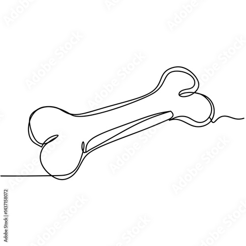 Minimalistic dog bone illustration on a white background  