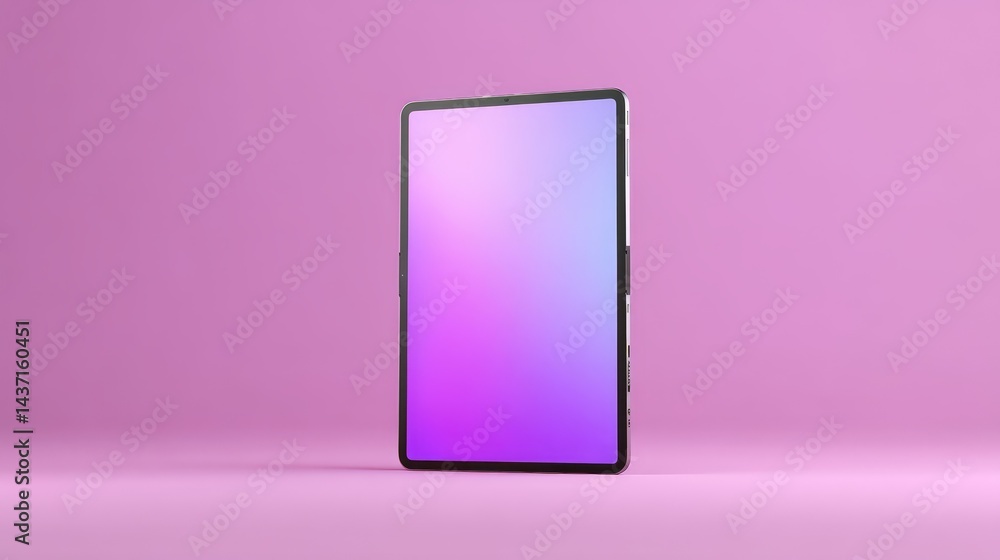 Vibrant purple smartphone display on a pink background, modern mobile technology in style Vibrant purple smartphone display on a pink background, modern mobile technology in style