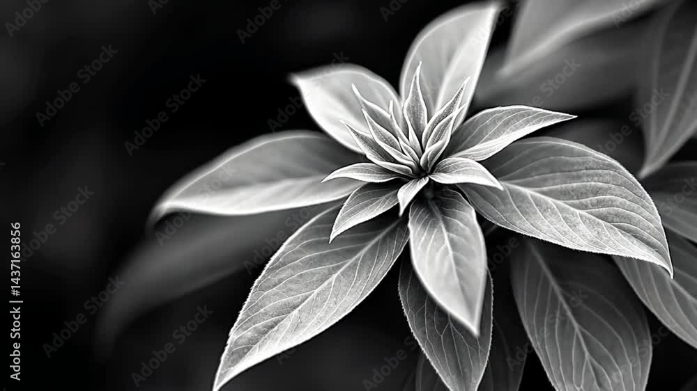 Close-up of a monochromatic leaf arrangement showcasing intricate textures and patterns Close-up of a monochromatic leaf arrangement showcasing intricate textures and patterns
