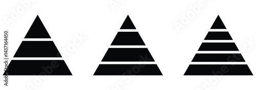 pyramid icon . Pyramid Chart Icon.