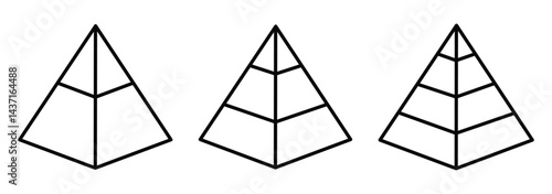pyramid icon . Pyramid Chart Icon.