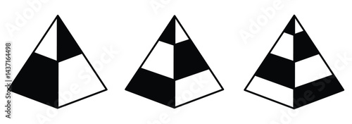 pyramid icon . Pyramid Chart Icon.
