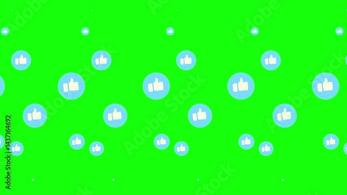 Thumbs Up Emoji Animation | Like Reaction pop up on Green Screen | 2D like button floating || Graphic Resources on Green Screen