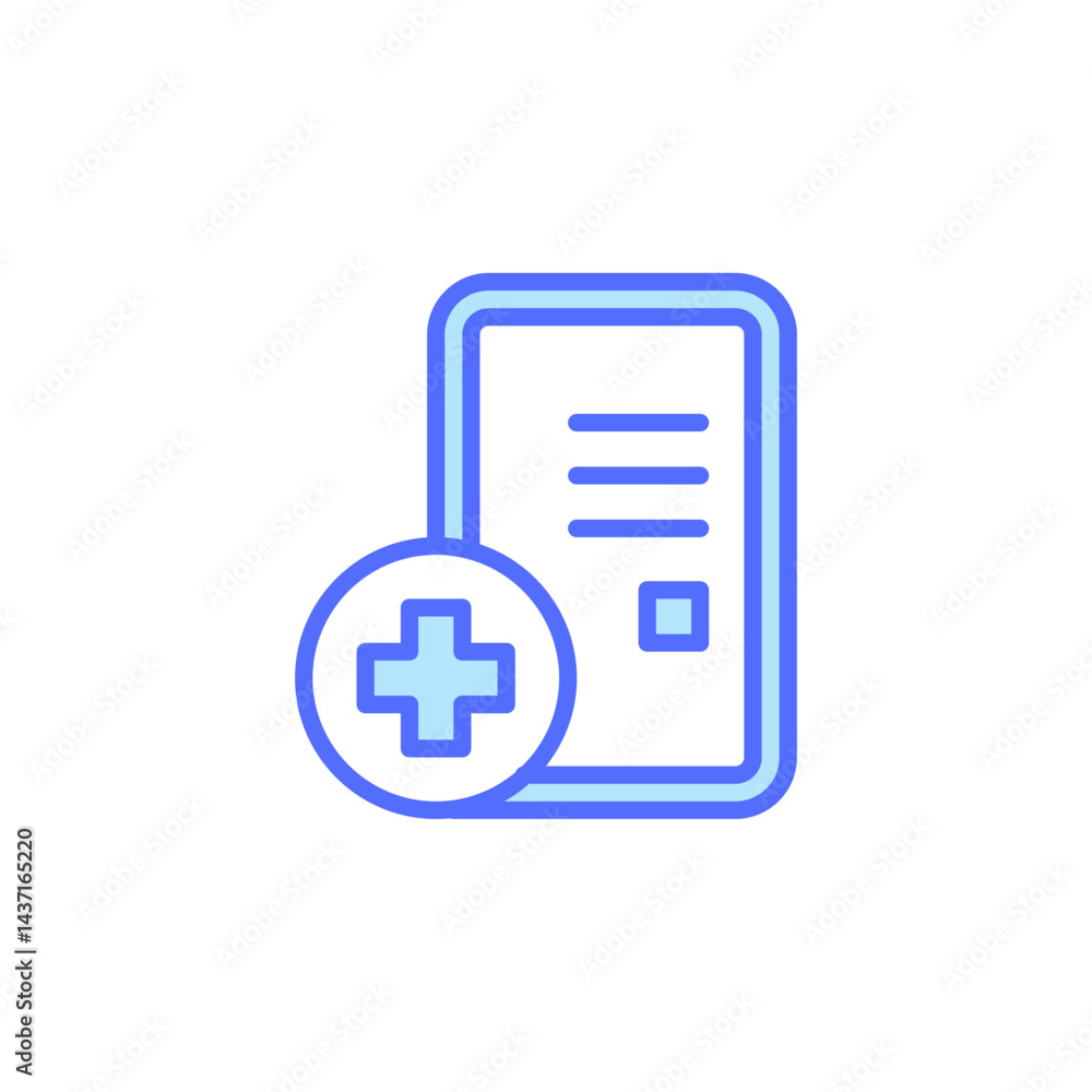 Medical Icon Depicting Digital Health Services and Patient Care on a Mobile Device with a Plus Sign Emphasizing Health and Wellness Medical Icon Depicting Digital Health Services and Patient Care on a Mobile Device with a Plus Sign Emphasizing Health and Wellness