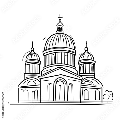 Line Drawing of St. Isaac's Cathedral  