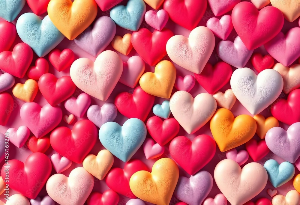 Seamless heart pattern, pastel colors, romantic, Valentine's Day background, delicate, background texture Seamless heart pattern, pastel colors, romantic, Valentine's Day background, delicate, background texture