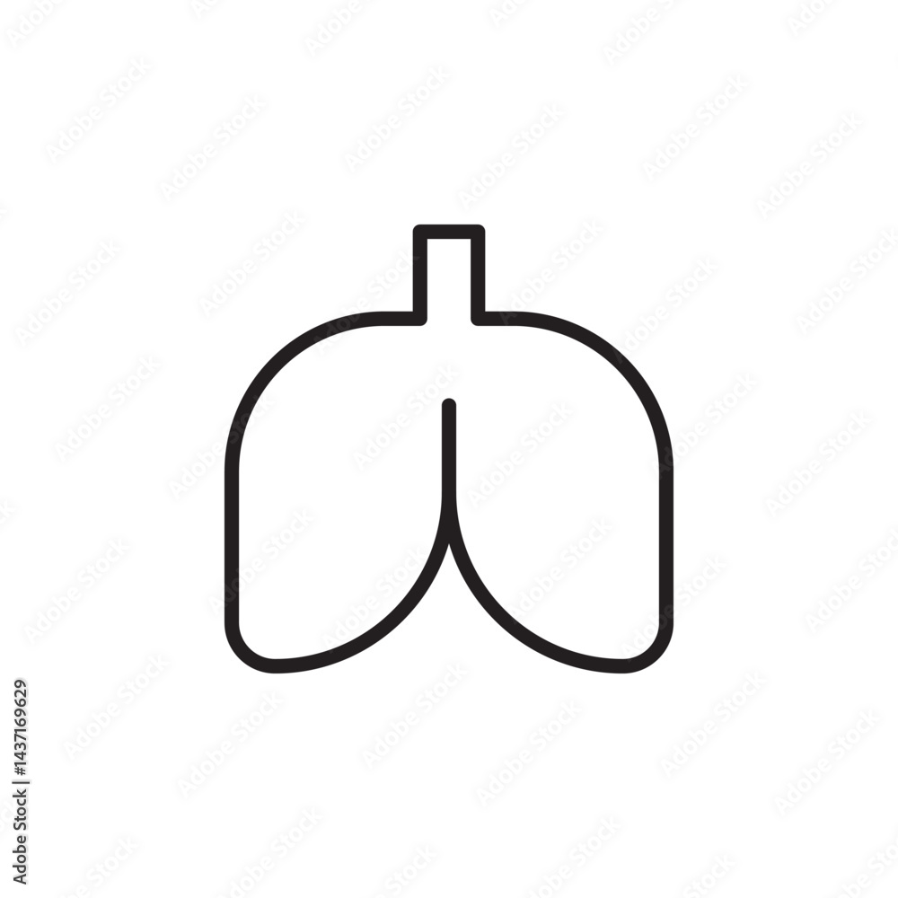 Obraz premium Illustration of a Medical Icon Representing Human Lungs for Healthcare and Wellness Themes