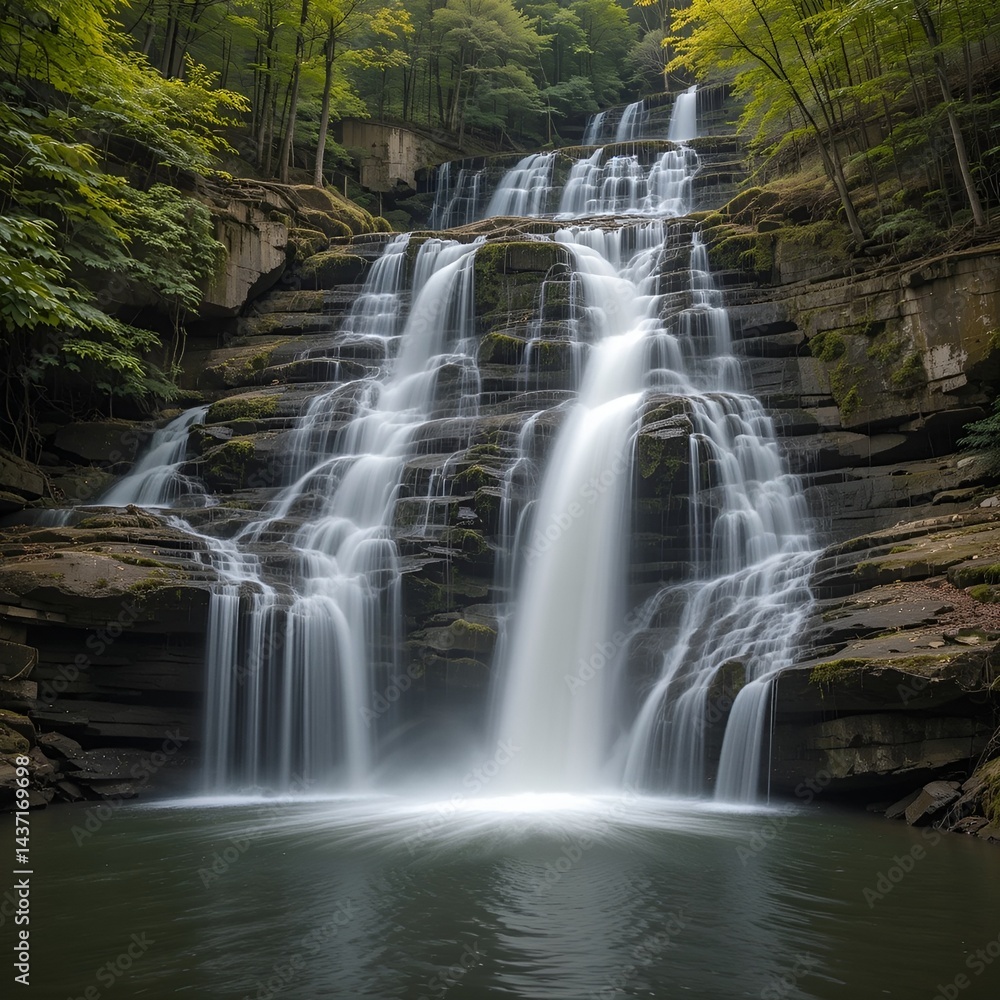 Majestic Noccalula Falls, Gadsden, Alabama: Scenic Waterfall Landscape Majestic Noccalula Falls, Gadsden, Alabama: Scenic Waterfall Landscape