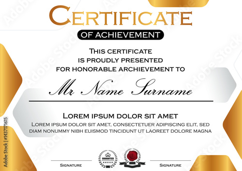 Certificate of achievement template