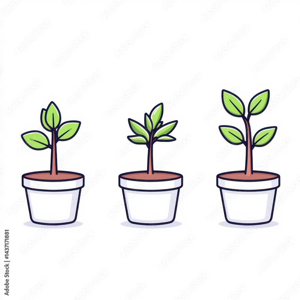 Obraz premium startup financing money seed plan concept. Plants in pots showcasing growth stages.