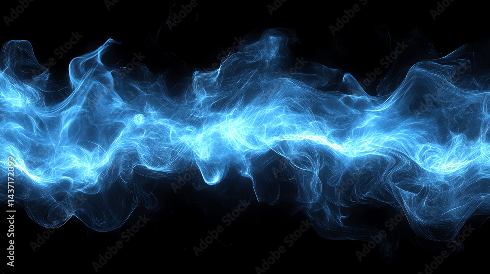 Obraz premium Stylish blue streamlined background with dynamic light lines, perfect for tech, corporate, or futuristic designs. Clean, modern, and high-quality abstract art for any creative project.