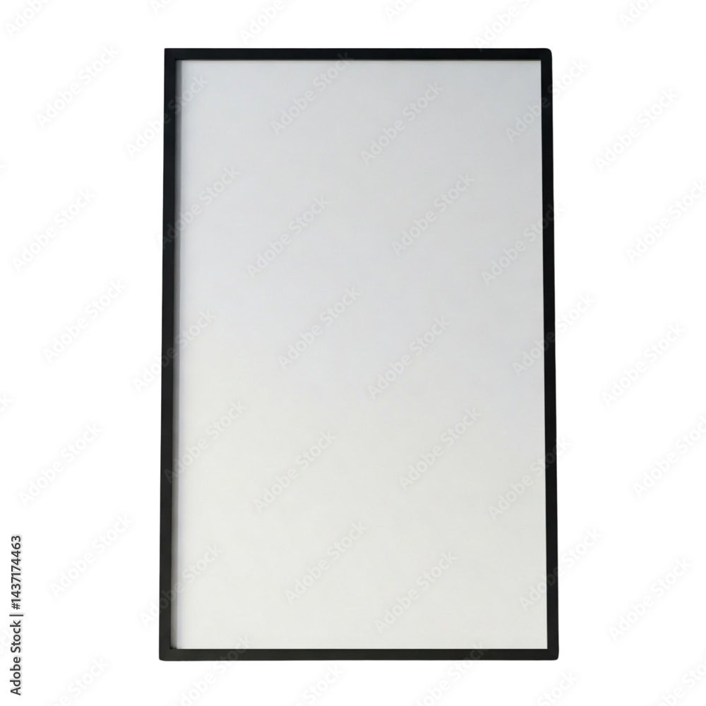 Blank White Rectangular Frame with a Thin Black Border Isolated tra Background Blank White Rectangular Frame with a Thin Black Border Isolated tra Background