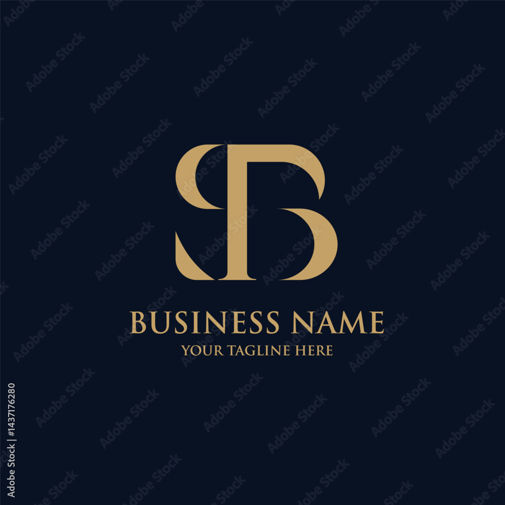 Elegant logo with a combination of letters P and S Elegant logo with a combination of letters P and S