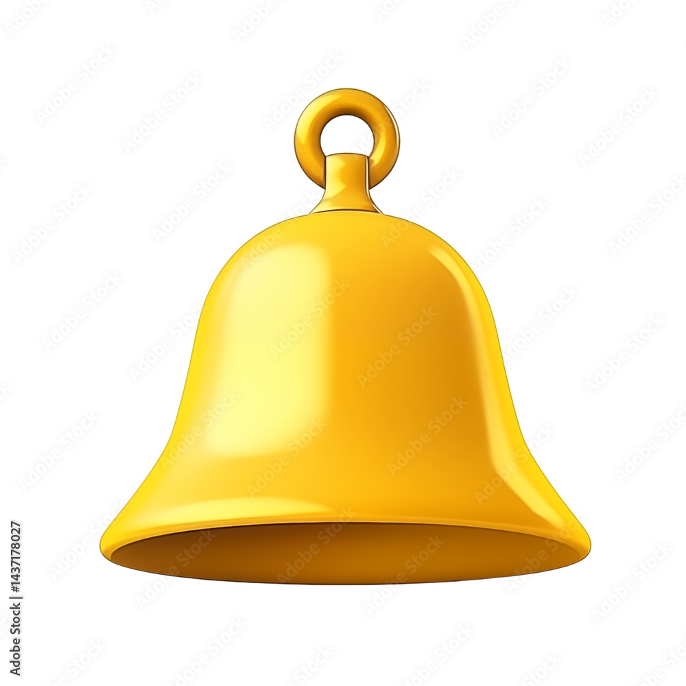 3D Bell Icon Isolated on Transparent Background 3D Bell Icon Isolated on Transparent Background