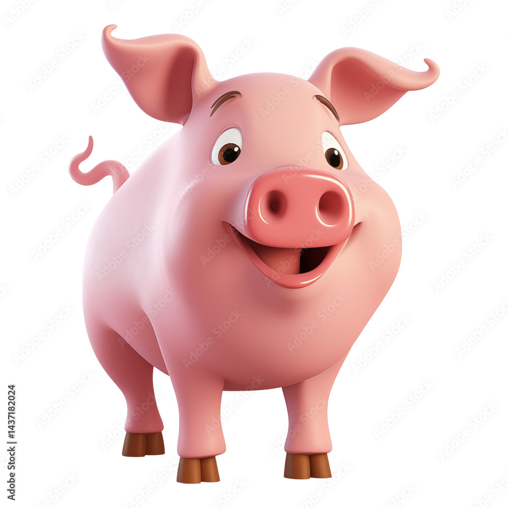 3D Pig Character – Cute Animal Render Isolated PNG 3D Pig Character – Cute Animal Render Isolated PNG