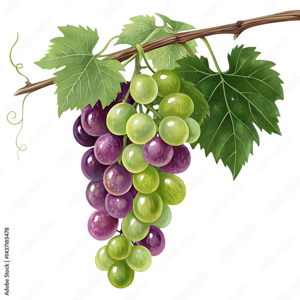 Fototapeta premium grapes isolated on white background