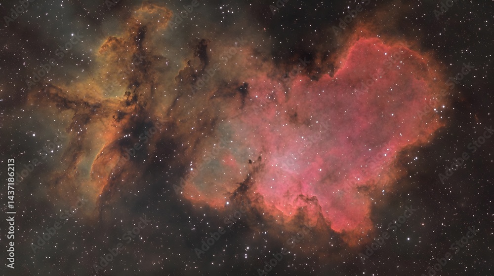 Cosmic Stellar Nursery with Radiant Magenta and Teal Nebula Cosmic Stellar Nursery with Radiant Magenta and Teal Nebula
