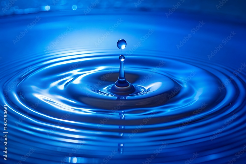 Stunning Macro Photo of Water Drop Impact Ripples and Reflections Stunning Macro Photo of Water Drop Impact Ripples and Reflections