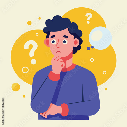 man thinking vector