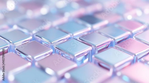 Abstract geometric pattern of iridescent squares