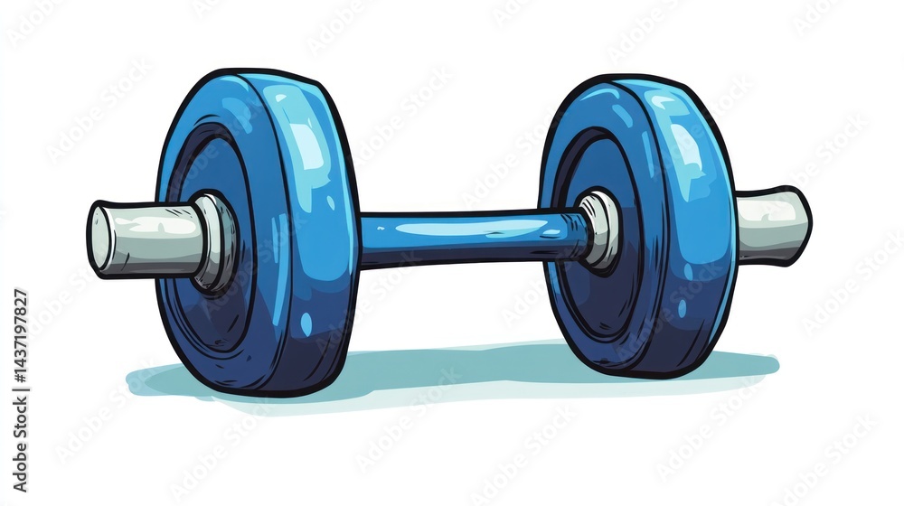 Naklejka premium Blue dumbbell workout fitness gym exercise