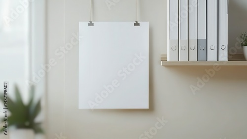 Wallpaper Mural Minimalist Poster Mockup with White Binders and Natural Light poster mockup wall decor minimalist Torontodigital.ca