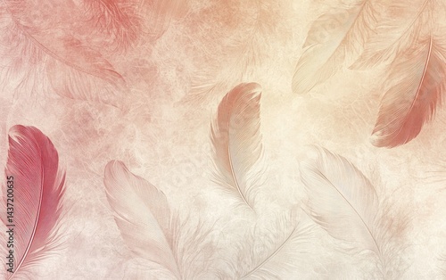 Pink, soft feather textures create a fluffy background, perfect for a light, fashionable design or decorative boa