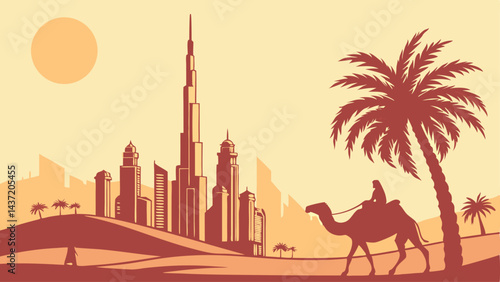 dubai city on hand 3d concept background amazing